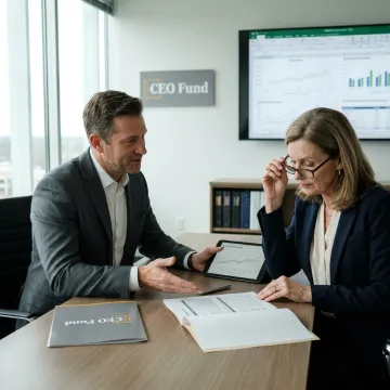 Investor reviewing liquidity management portfolio