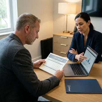 Investor reviewing real estate-backed investment strategy