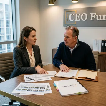 Fund manager reviewing investor income reports