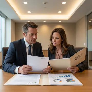 Investors reviewing wealth strategy documents