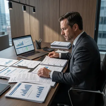 Mortgage note investment documents with financial charts