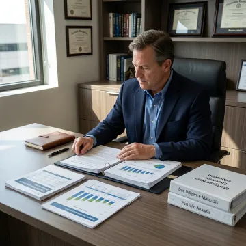 Investor reviewing wealth management education materials