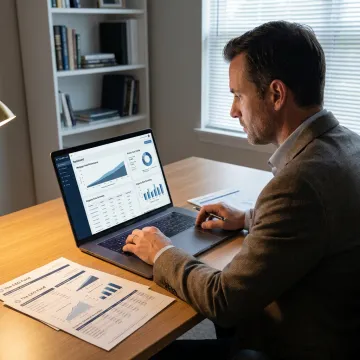 Investor reviewing private real estate fund data