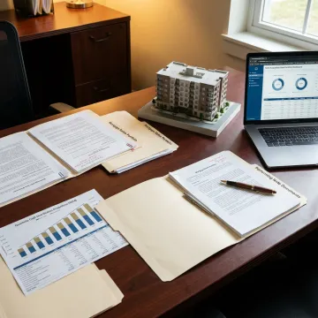 Real estate investment portfolio and financial charts