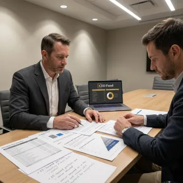 Investor reviewing private credit fund documents