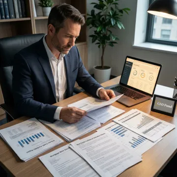 Private credit investor reviewing real estate-backed portfolio