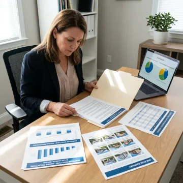 Investor reviewing conservative income fund materials