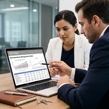 Investor reviewing mortgage note portfolio with advisor