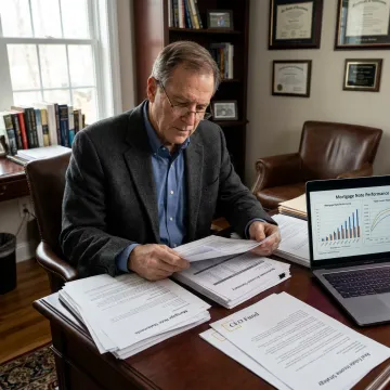 Retirement investor reviewing mortgage note income strategy