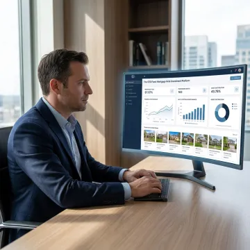 Investor reviewing real estate investment platform