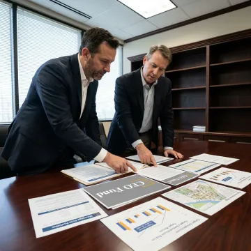Advisor reviewing investment documents with accredited investor