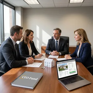 Advisors reviewing investment strategy documents