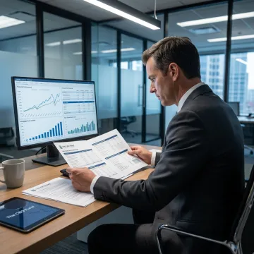 Investor reviewing real estate-backed investment portfolio