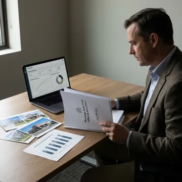 Real estate investor reviewing mortgage note fund documents