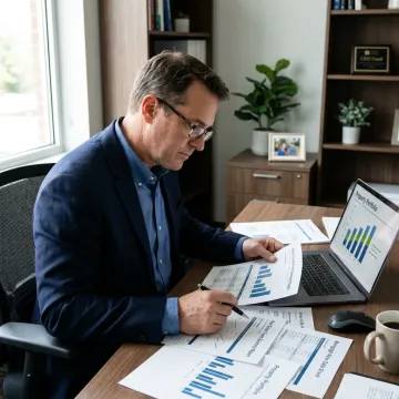 Investor analyzing real estate fund intelligence