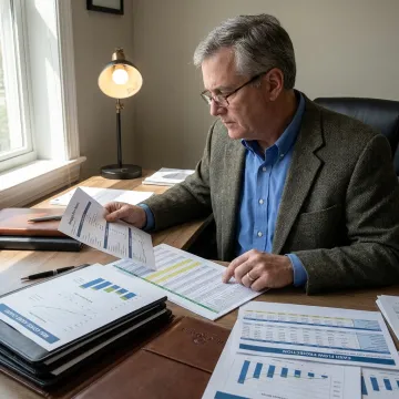 Investor reviewing retirement fund options