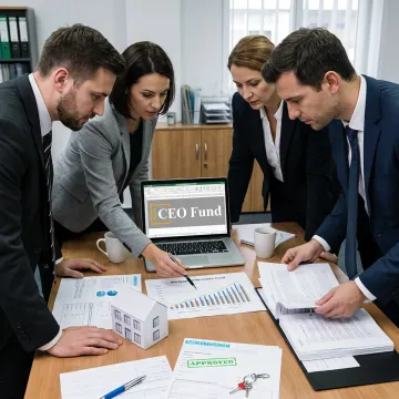 Fund managers reviewing mortgage note portfolio