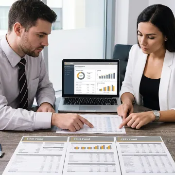 Investor reviewing real estate-backed fund reports