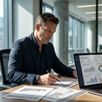 Investor reviewing real estate-backed fund reports