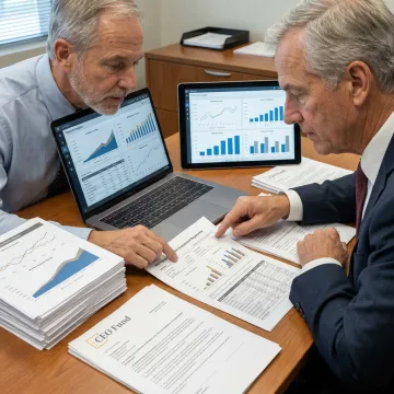 Investor reviewing wealth creation portfolio strategy