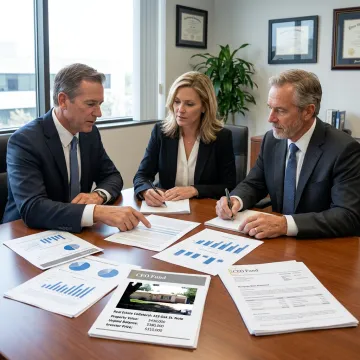 Investor reviewing retirement income strategy documents