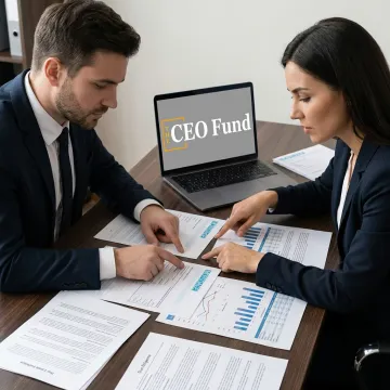 Fund managers reviewing real asset portfolio documents