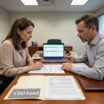 Fund manager reviewing mortgage investment documents