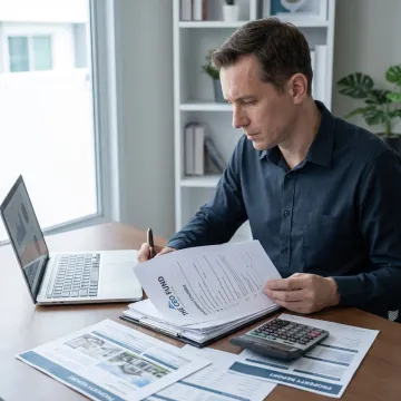 Investor reviewing real estate recovery fund documents
