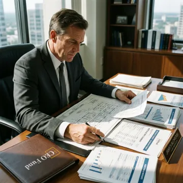 Real estate investment fund documents and charts