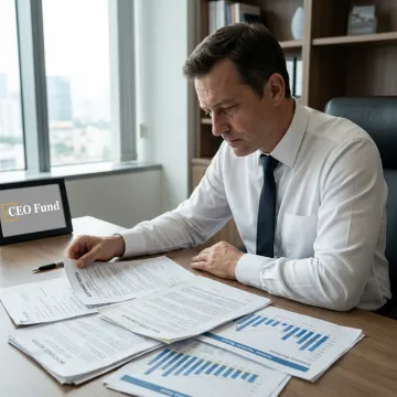 Fund manager reviewing real estate investment portfolio