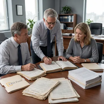 Fund managers analyzing distressed mortgage assets