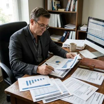 Wealth management advisor reviewing real estate-backed investments
