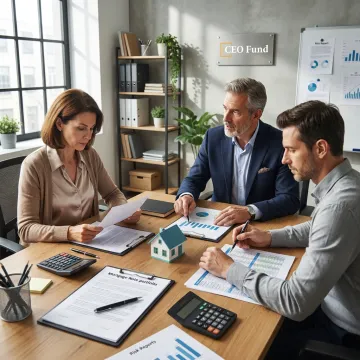 Fund managers reviewing mortgage investment portfolios