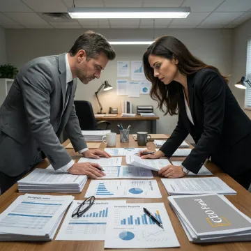 Investment team reviewing mortgage fund portfolio