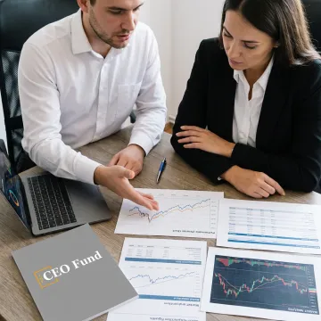Investment advisor reviewing financial planning analysis