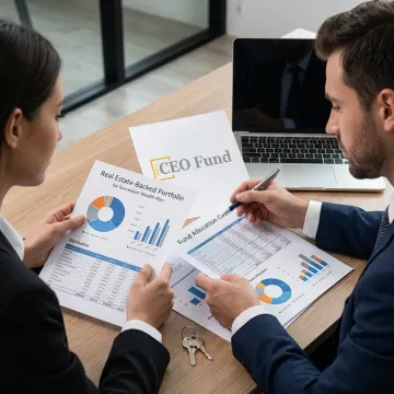 Investor reviewing succession wealth planning documents