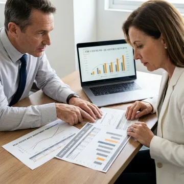 Investor reviewing wealth management portfolio