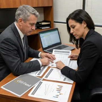 Investor reviewing onboarding documents with fund manager