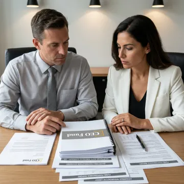 Investor reviewing passive income strategy