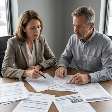 Financial planning team reviewing investment documents