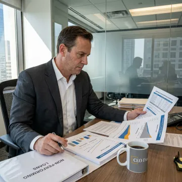 Fund manager reviewing real estate-backed asset portfolio