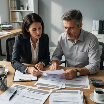 Investor reviewing real estate-backed portfolio reports