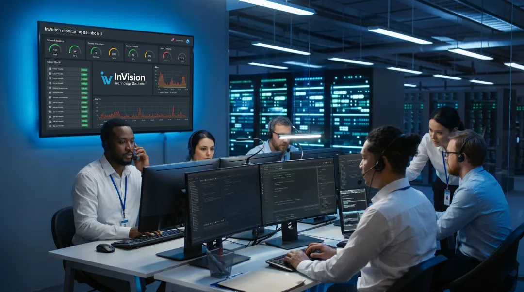 InVision Technology Solutions team providing managed IT support services to clients