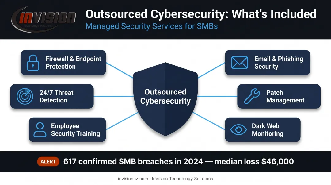 Six outsourced cybersecurity services small businesses need for complete protection