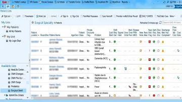 Epic EHR enterprise platform dashboard displaying clinical documentation and patient records