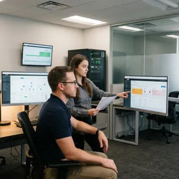 Managed IT support team assisting business systems