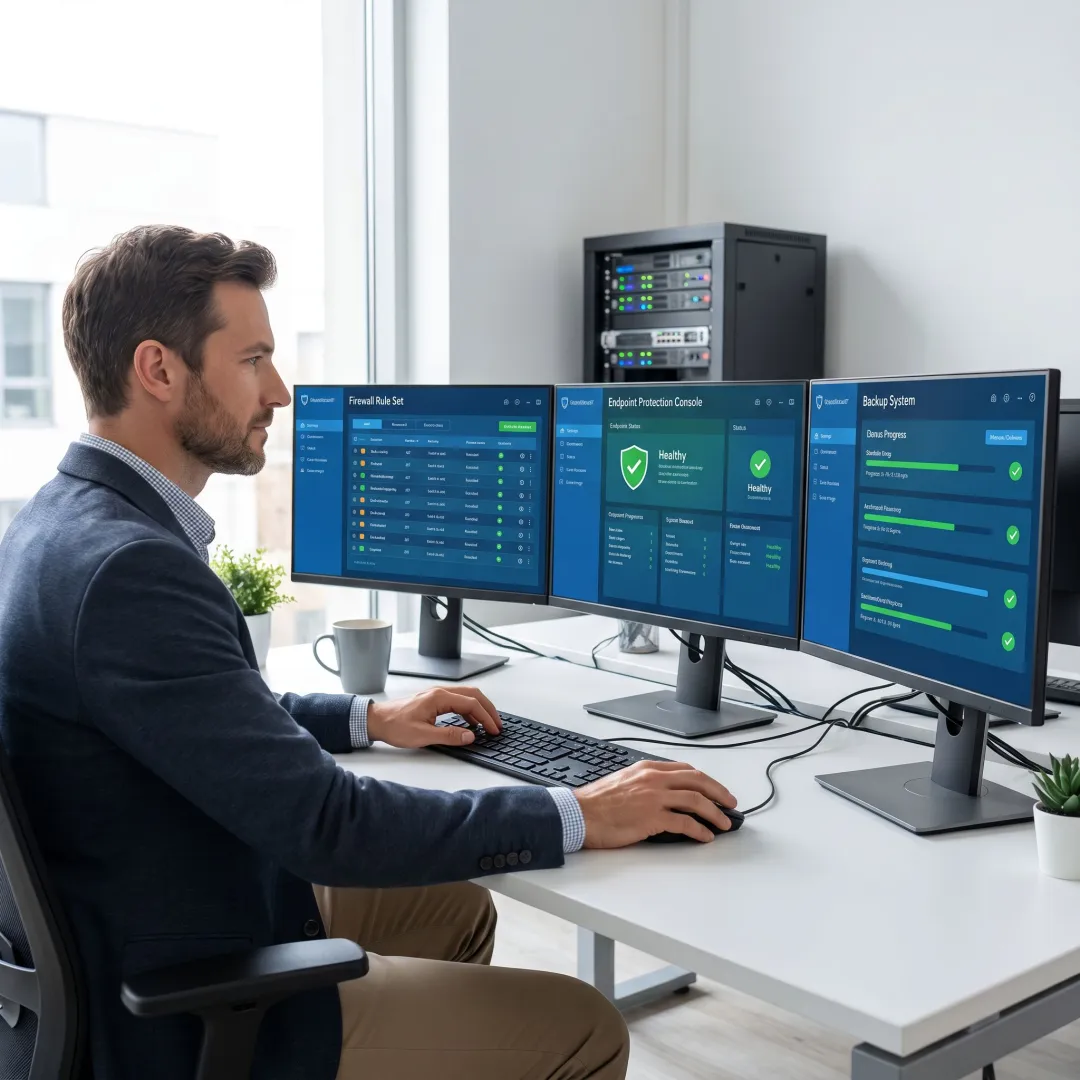 IT specialist securing a small business network