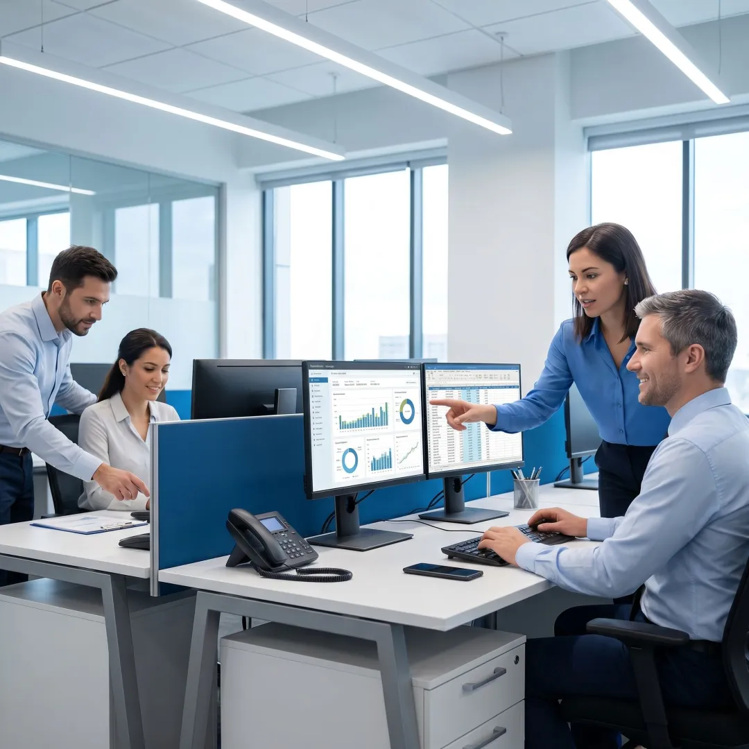 IT support team assisting an accounting firm office