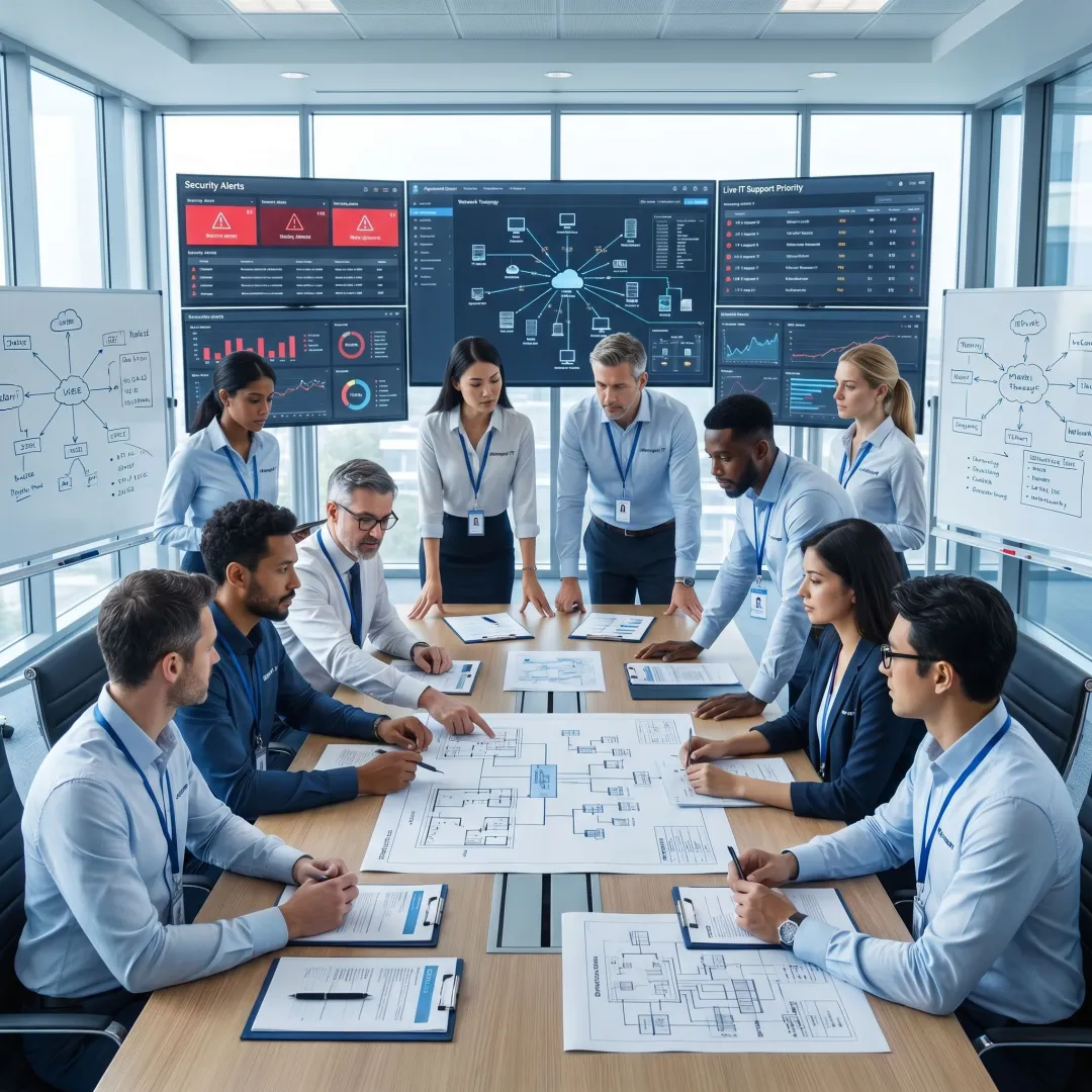 IT consultants working alongside an internal technology team