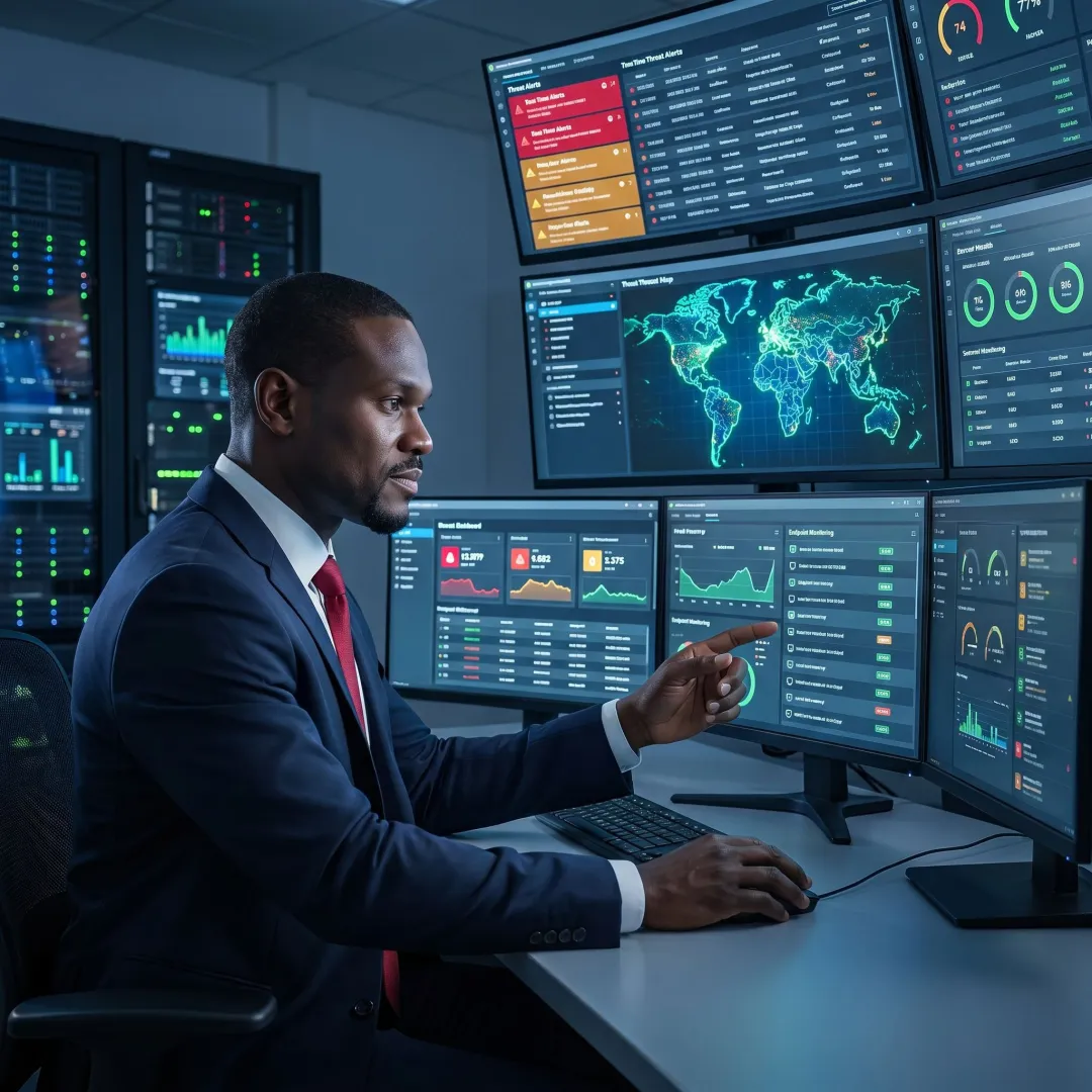 IT security monitoring dashboard and analyst